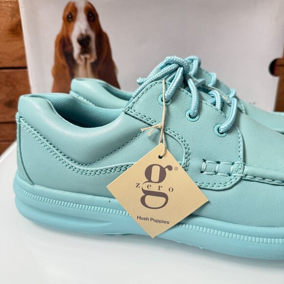 Hush Puppies Shoes Sneakers Mens Size 11.5 GIL Sea Foam Leather Cuir Mousse NIB - Picture 3 of 11